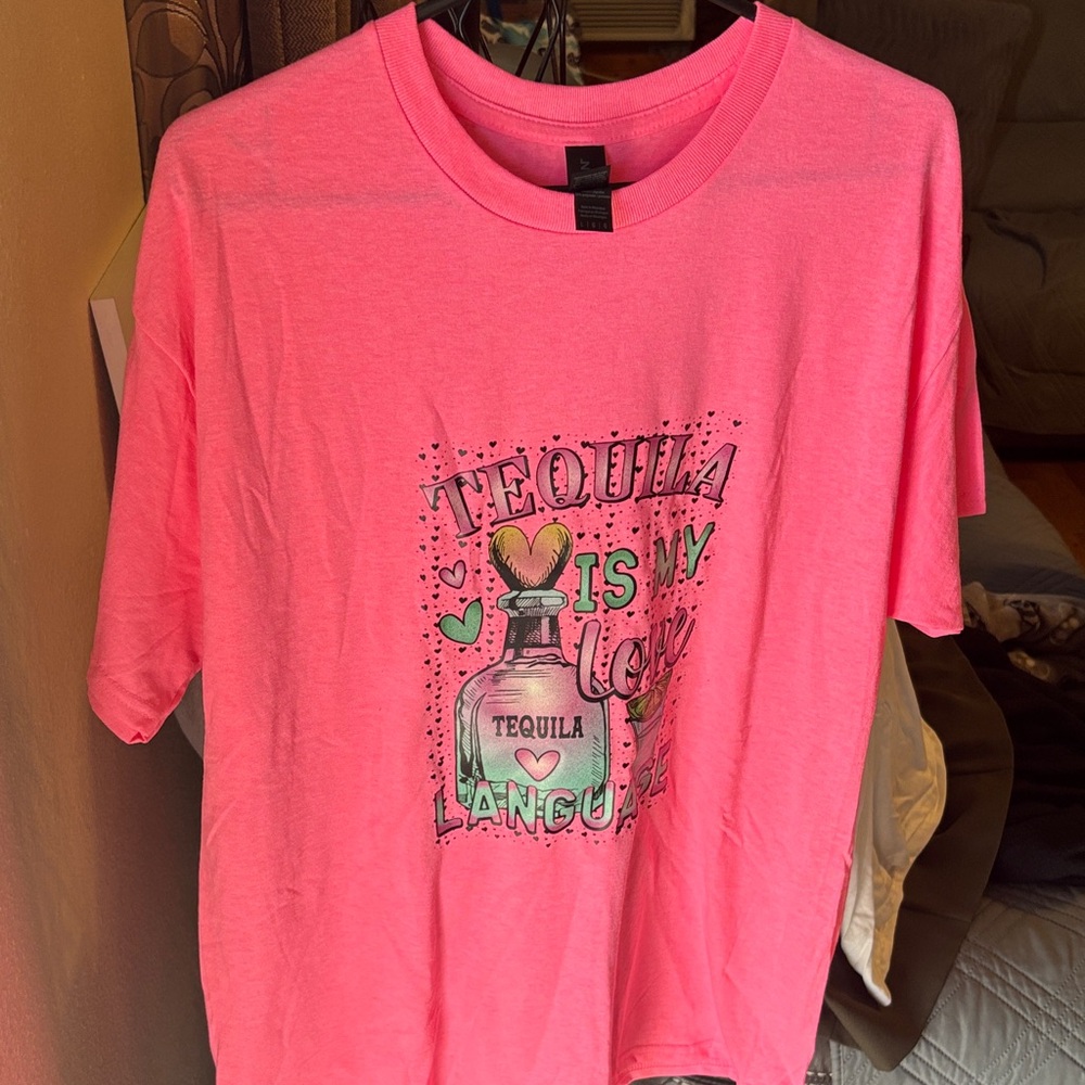 Pink Graphic T-Shirt tequila is my love language